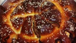 פרח שמרים במחית קרם אגוזים