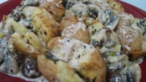 תפוחי אדמה בשמנת פטריות וערמונים