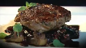 אנטריקוט עם פטריות ורכז רימונים