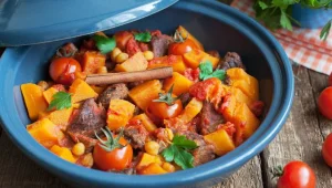 טנזיה בשר ראש ופירות יבשים