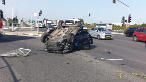 חשד: כדורגלן זר ממ.ס אשדוד התהפך עם רכבו כשנהג בשיכרות