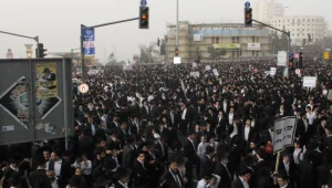 עצרת החרדים בירושלים: "הילדים והנכדים שלי והילדים שלהם ילכו לכלא ולא יתגייסו"