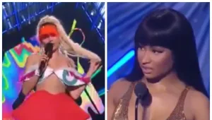 אמיתי או הצגה? ניקי מינאז' קוראת למיילי סיירוס 'כלבה' בשידור חי