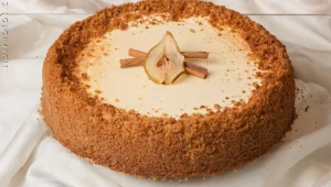 מתכון לעוגת גבינה עם אגסים וקינמון