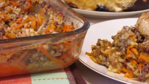 מתכון לאורז עם בשר טחון וחצילים