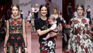 תינוקות בתצוגה של דולצ'ה וגבאנה על המסלול