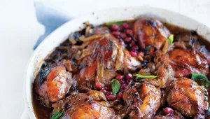 מתכון לבסליה עוף ורימונים