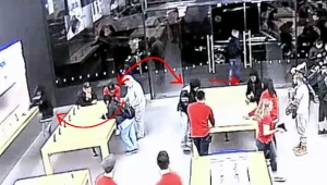 צפו: הרגע ובו שודדים רוקנו חנות של אפל ב-12 שניות