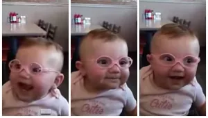 מרגש: פעוטה רואה לראשונה בעזרת משקפיים