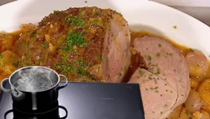 צלי עגל עם משמשים יבשים, דבש וחרדל