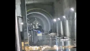 תיעוד: מנהרות הרכבת הקלה בתל אביב הוצפו בעקבות הגשם הכבד