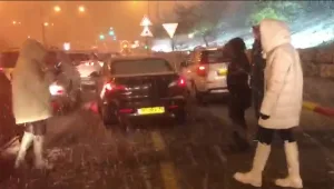 לילה לבן: אריאלה שטרנבך נתקעה בכבישים בלילה המושלג - ותיעדה