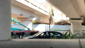 מנוף פגע בגשר רוקח - הנתיבים לכיוון מערב נחסמו • תיעוד