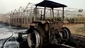 "טרור חקלאי": בית אריזה בבקעה הוצת ע"י פלסטינים - ונשרף כליל
