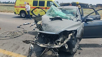 תיעוד: ביצע עקיפה מסוכנת - וגרם לתאונה חזיתית קשה