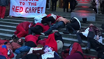 מחאה נגד ישראל בפסטיבל ברלין: "עצרו את רצח העם"