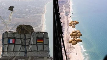 שולץ נועד עם נתניהו, גרמניה הצניחה 4.4 טון סיוע בעזה