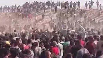 כאוס בעזה: המונים התנפלו על עמדת סיוע, בוצע ירי הרחקה