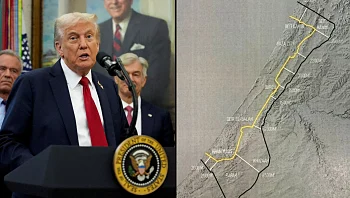 טראמפ הציג את מפת הנסיגה: "כשחמאס יאשר תחל הפסקת האש"