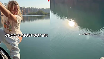 תיעדה את עצמה משתינה ליד תנין וקיבלה איומים על חייה