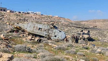 תיעוד: מסוק צבאי תקול ניתק בזמן הפינוי - והתרסק באזור גוש עציון