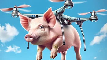 השתמש ברחפן כדי להזיז חזירים והפיל את החשמל בכפר לשעות