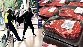 התיק נקרע לגנב בזמן המנוסה - ועשרות סטייקים התפזרו בקניון