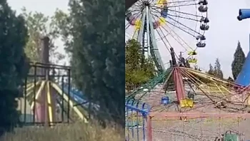 תיעוד דרמטי: גלגל ענק יצא משליטה בשל רוחות עזות
