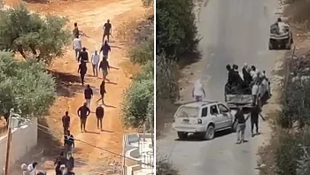 רעולי פנים, בטנדרים: מתנחלים התבצרו בבית בקוסרה ויידו אבנים