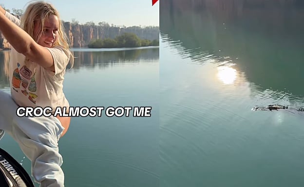 תיעדה את עצמה משתינה ליד תנין וקיבלה איומים על חייה | רשת 13