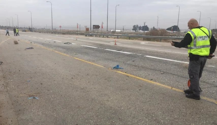 זירת התאונה בכביש 90