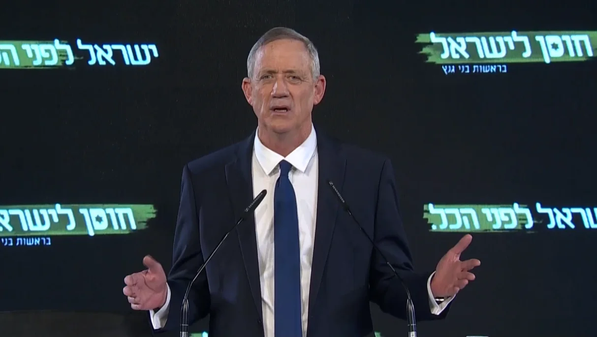 גנץ בהשקת הקמפיין של מפלגת חוסן לישראל