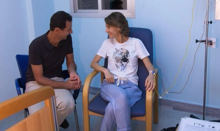 נשיא סוריה עם אשתו אסמא, שחלתה בסרטן השד