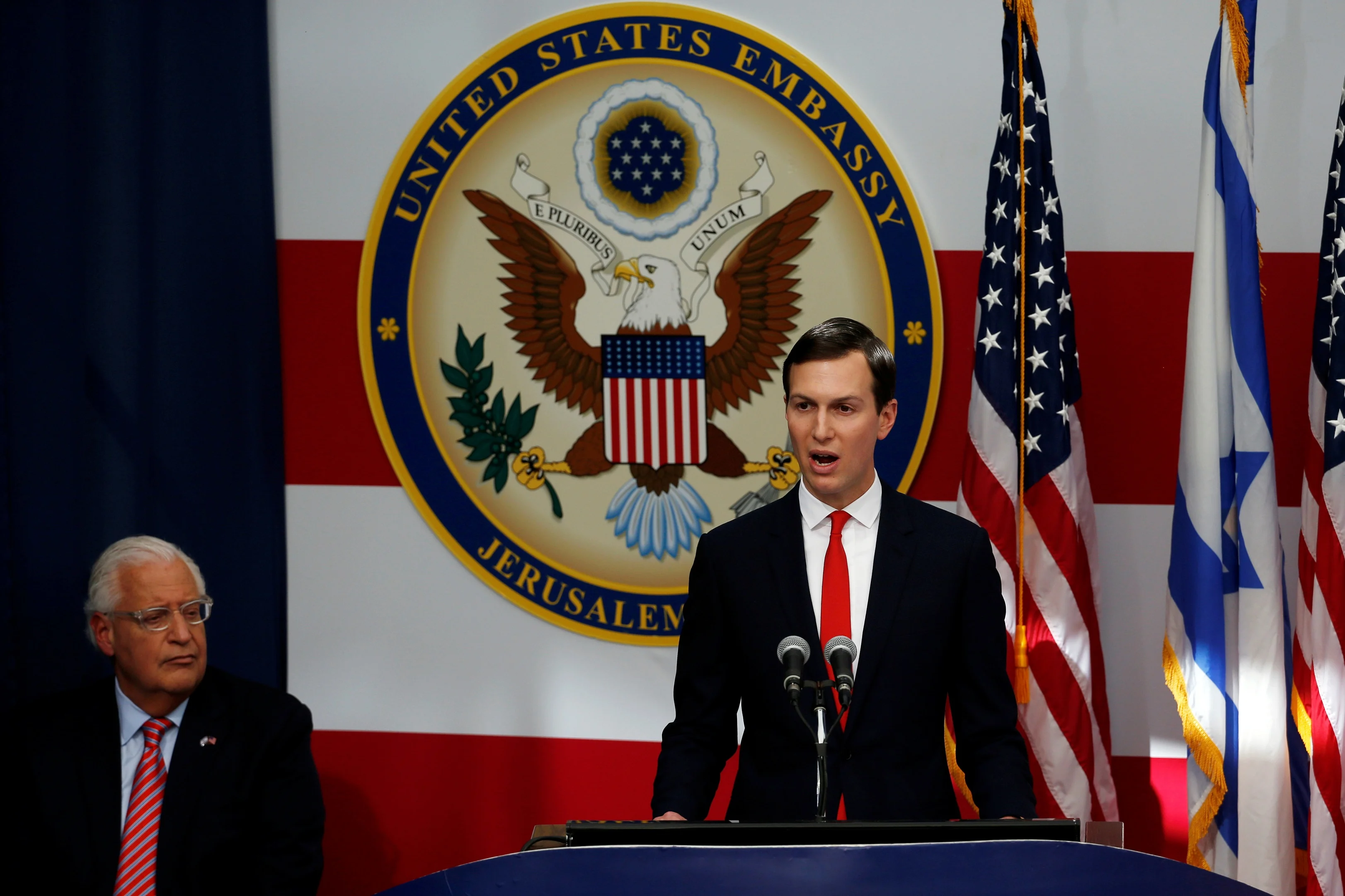 ג'ארד קושנר נואם בטקס פתיחת שגרירות ארה"ב בירושלים