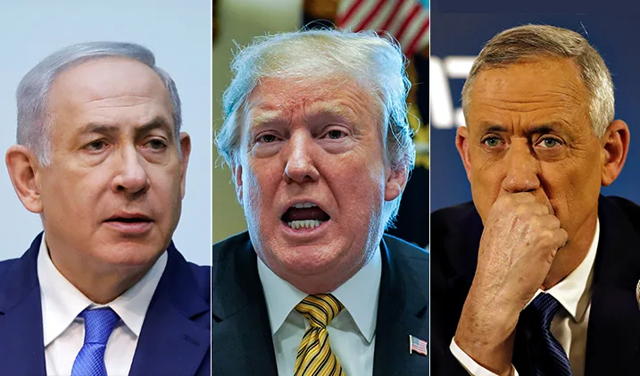 גנץ, טראמפ, נתניהו
