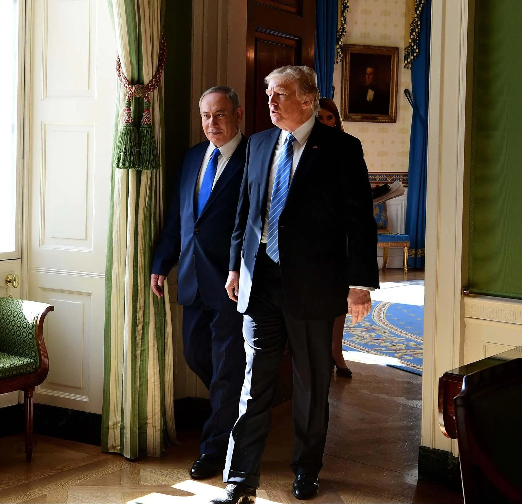 טראמפ התחמק משאלות על אנטישמיות. נשיא ארה"ב לצד רה"מ נתניהו בוושינגטון