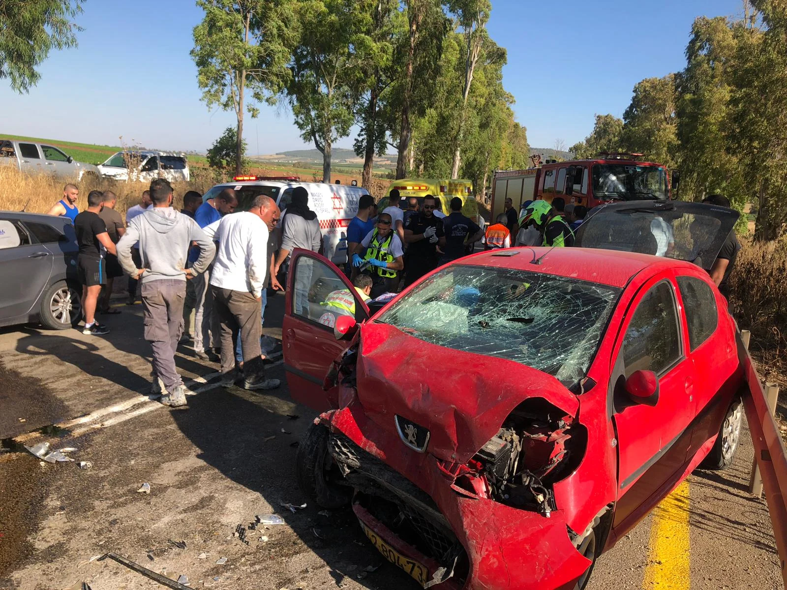 זירת התאונה בכניסה לדבוריה