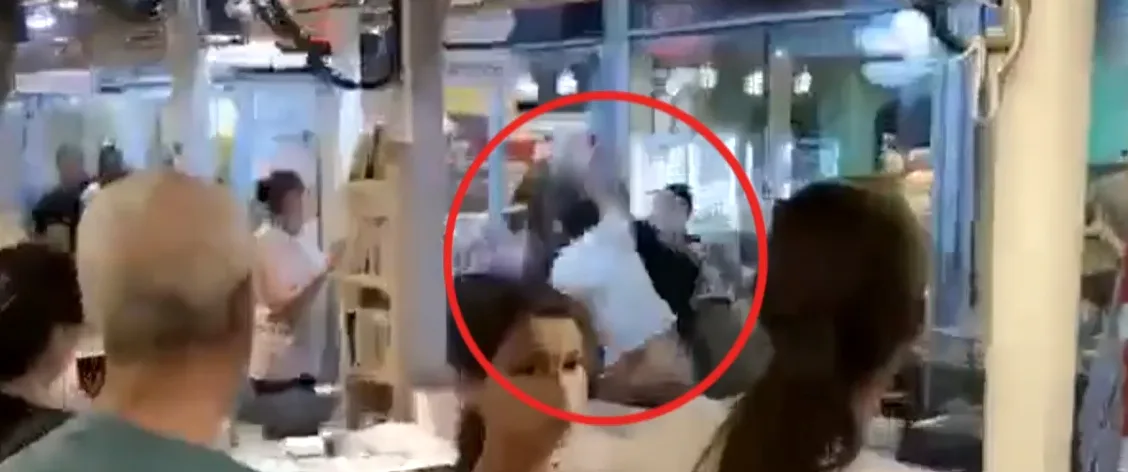 תיעוד הקטטה האלימה במסעדת ''בית הפנקייק'' בבית ינאי