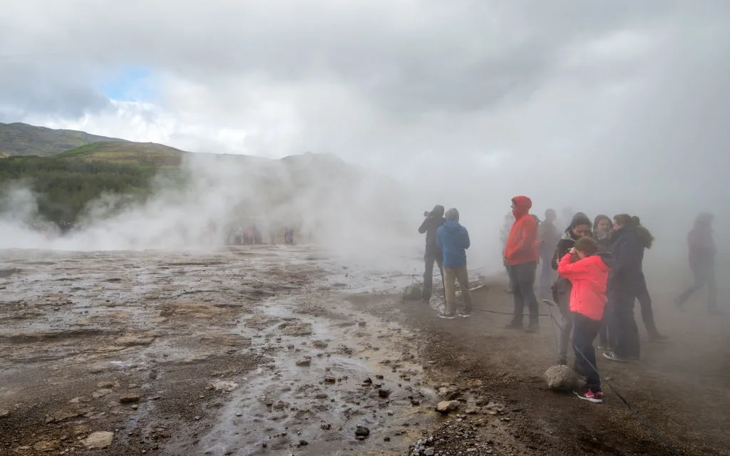 Strokkur Geyser In The Geysir Hot Spring Area.