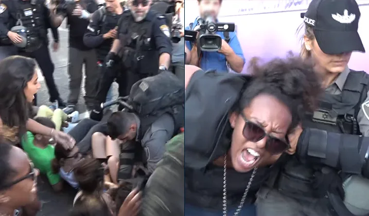 עימותי מחאת יוצאי אתיופיה עם שוטרי יס''מ בצומת עזריאלי