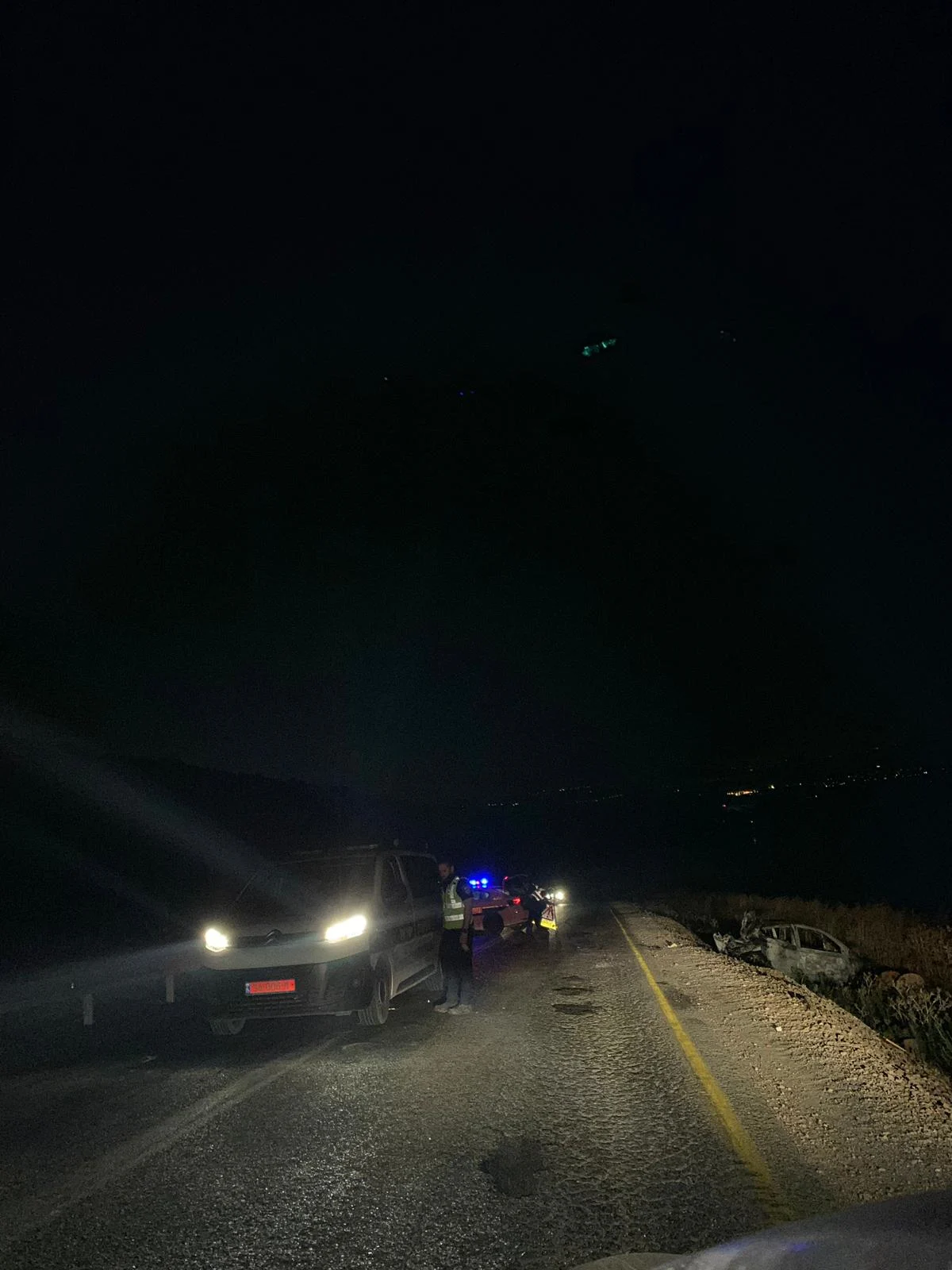 זירת התאונה סמוך לצומת נעורה שבצפון