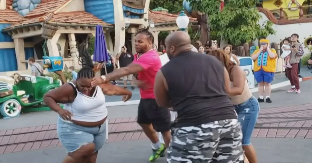 התגרה שפרצה בפארק השעשועים בקליפורניה