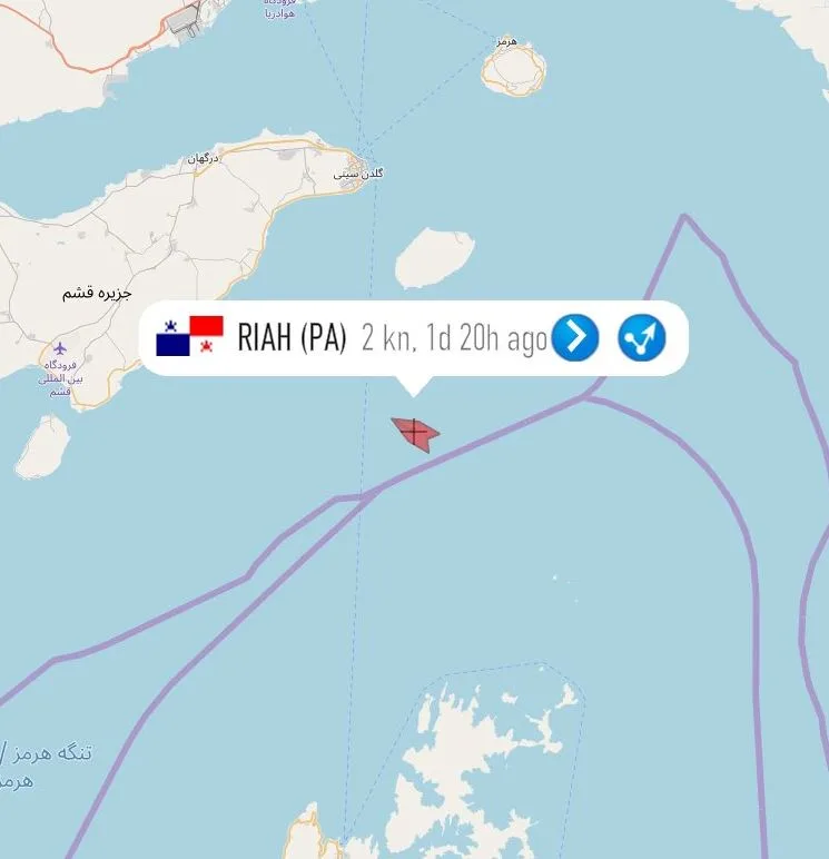 המסלול של המכלית של איחוד האמירויות