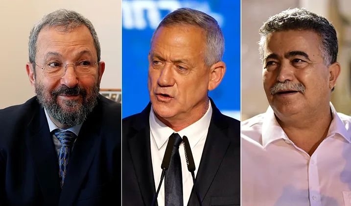 בני גנץ, אהוד ברק ועמיר פרץ
