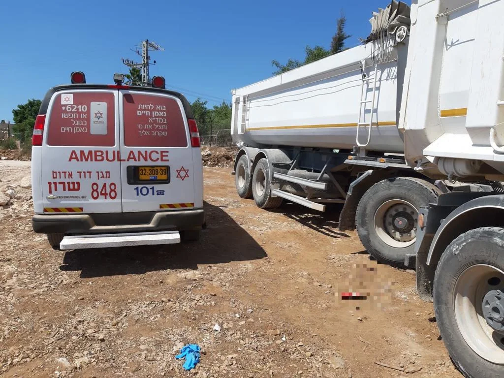 זירת התאונה בצפון השומרון בה נהרג הפועל