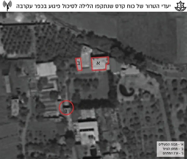 יעדי הטרור שהותקפו בלילה על ידי צה''ל בכפר עקרבה, דרום מזרחית לדמשק