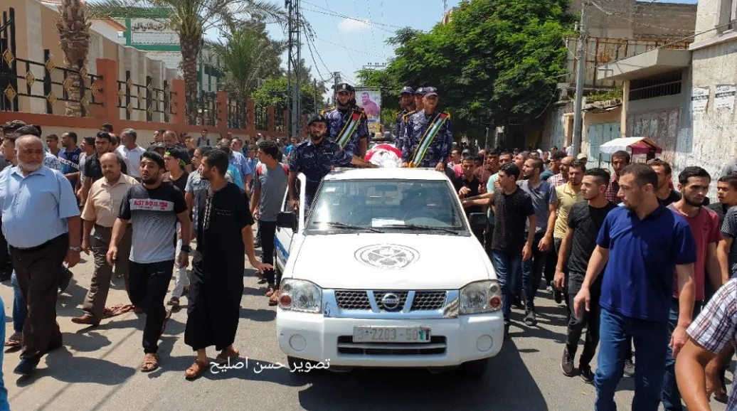 הלוויית השוטרים שנהרגו בפיצוצים בעזה