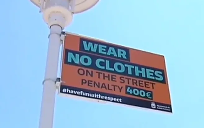 שלט המורה על עבירה שעונשה קנס באירופה