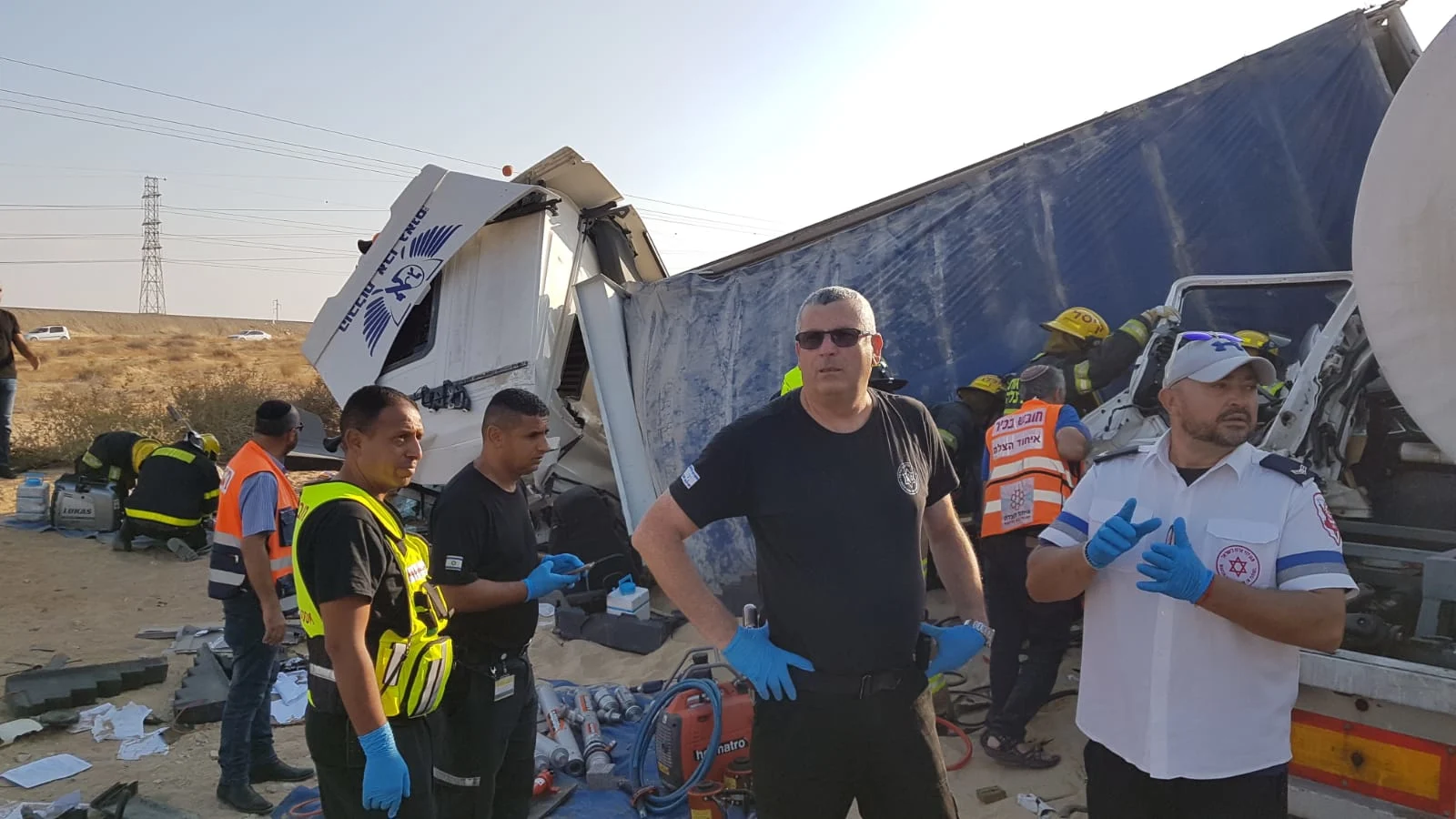 זירת התאונה בסמוך לצומת רותם