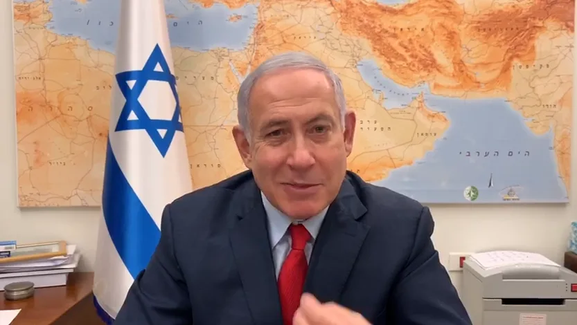 נתניהו בסרטון בו הוא מתייחס לגנץ